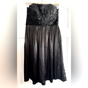 Lyndia Procanik Black Sequin Bodice Strapless Dress